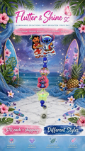 Lilo & Stitch Christmas Beaded Badge Reel