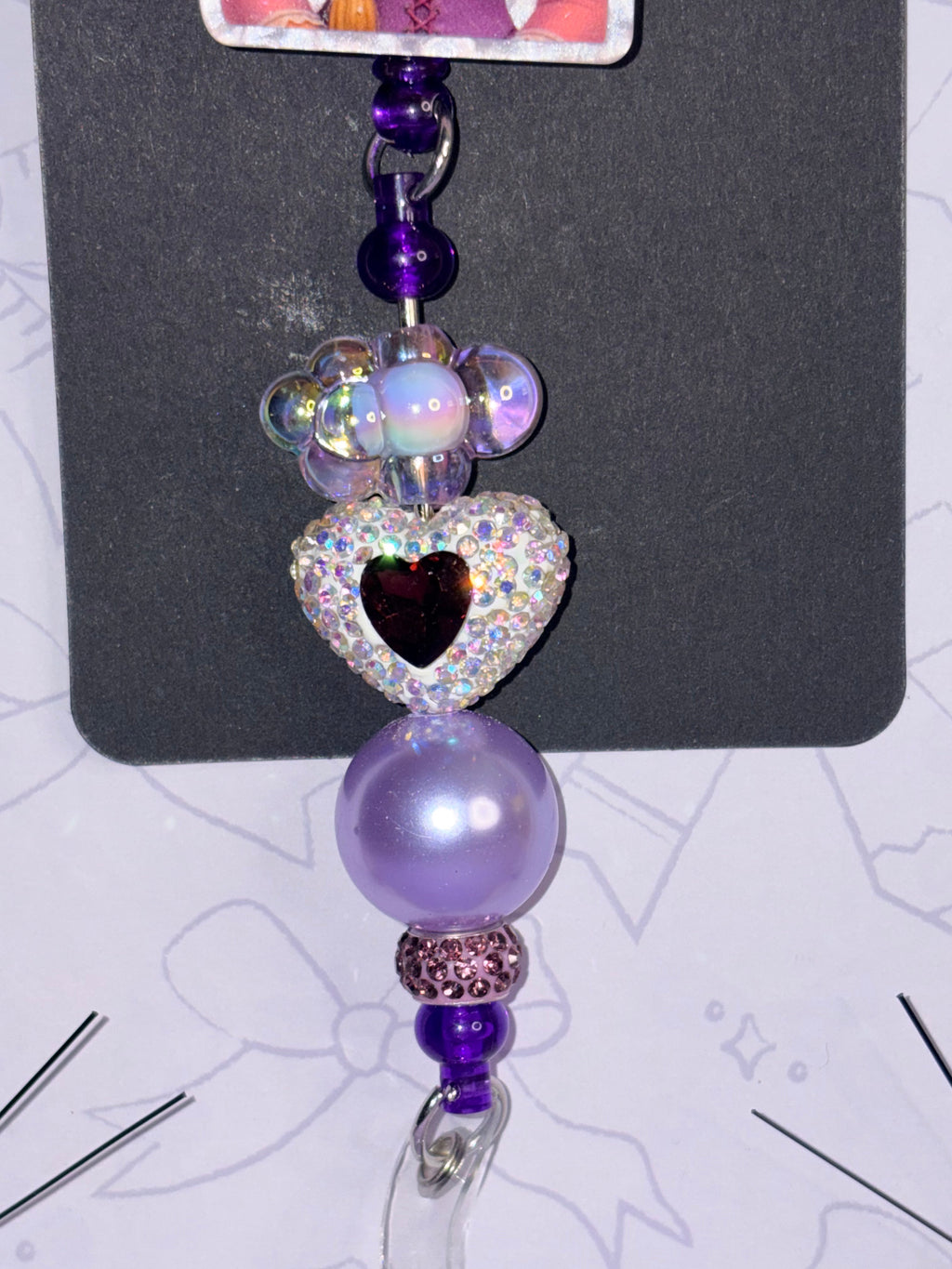 Rapunzel Purple Beaded Badge Reel