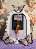 Nurse Mode All Day Every Day Badge Reel with Butterfly Beaded Charm