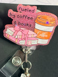 Fueled by Coffee & Books Glitter Badge Reel