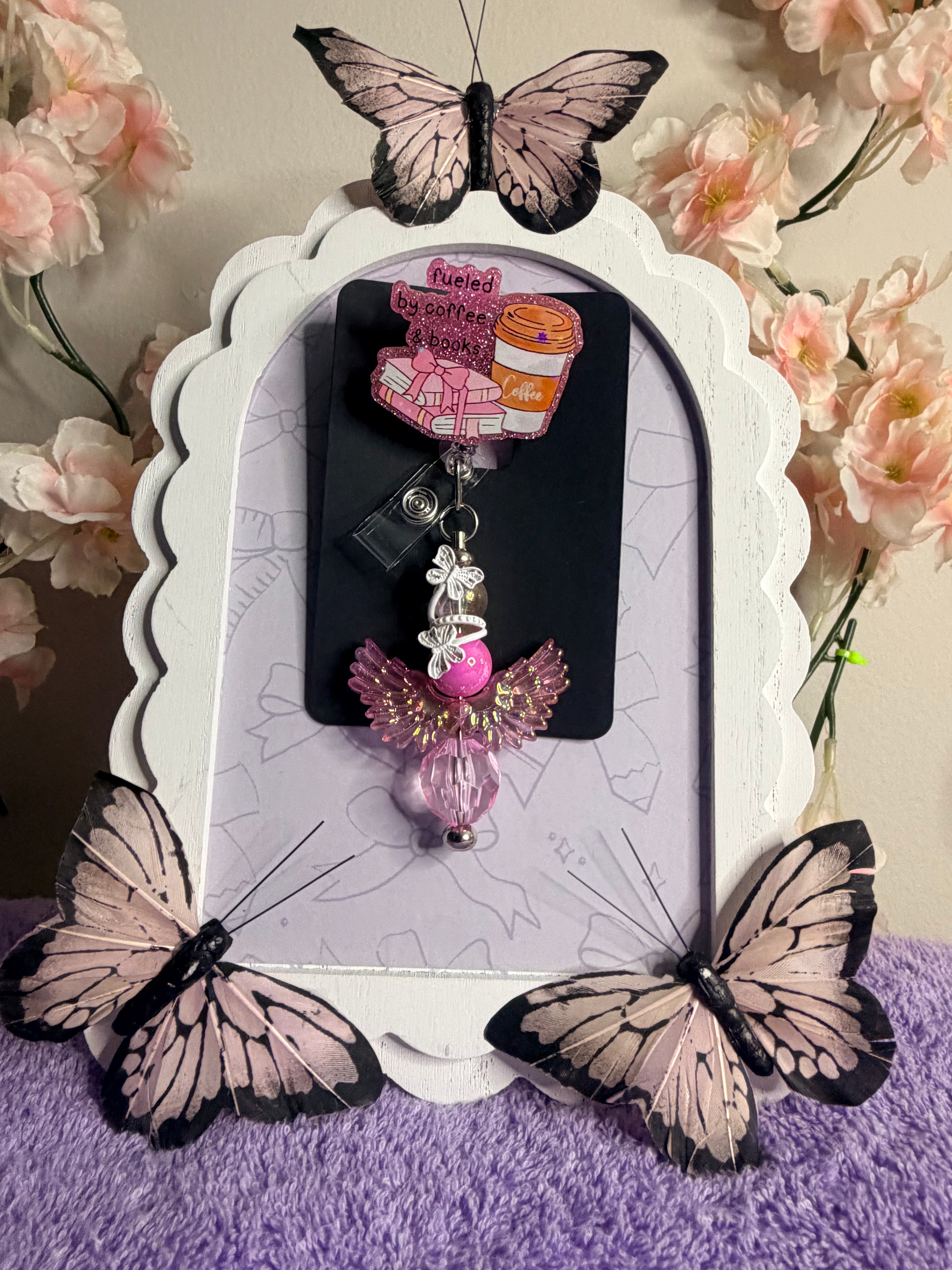 Fueled by Coffee & Books Glitter Badge Reel