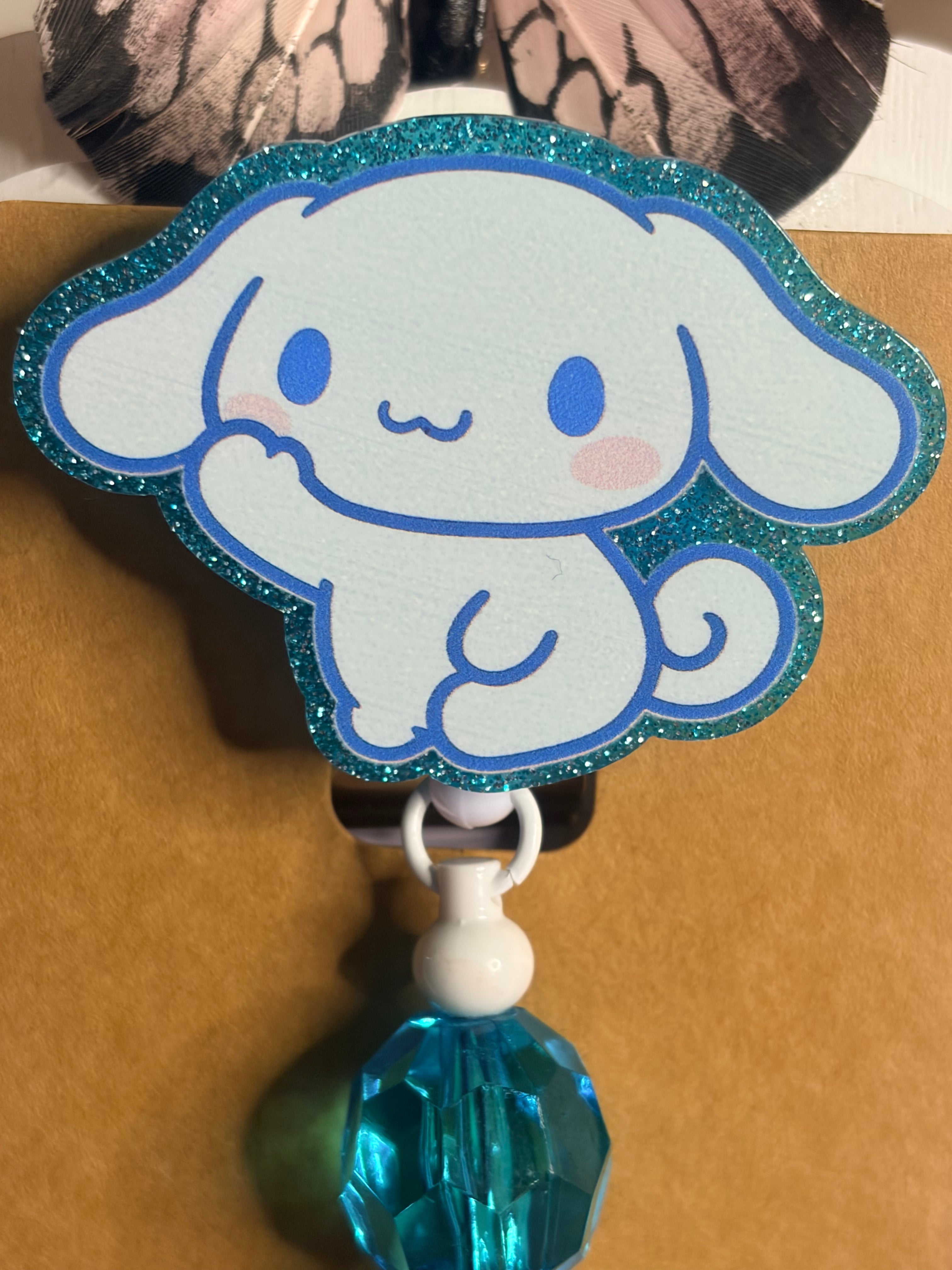 Cinnamoroll Badge Reel Set – Beaded ID Holder with Card Holder