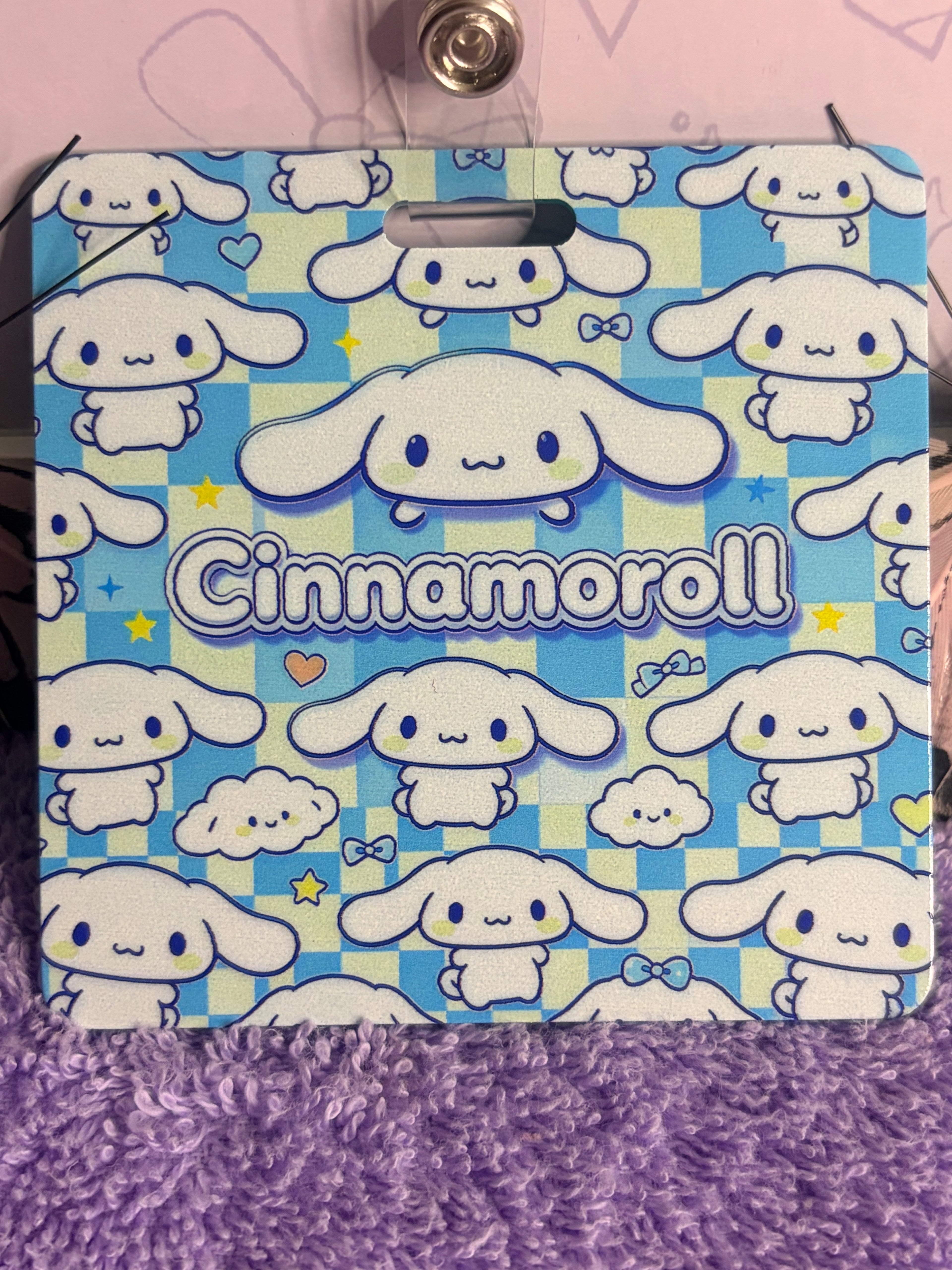 Cinnamoroll Badge Reel Set – Beaded ID Holder with Card Holder