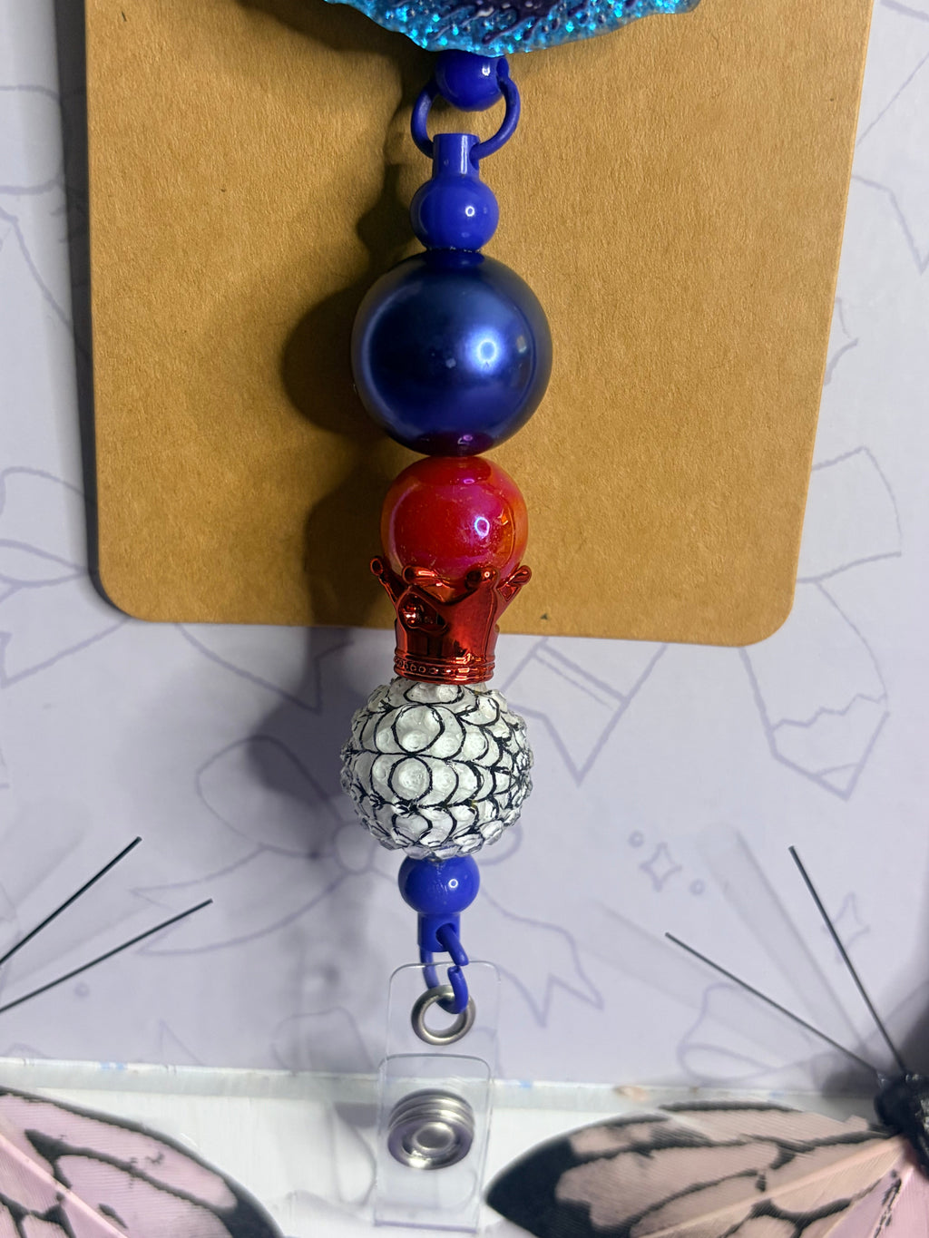 Spider-Man Glitter Beaded Badge Reel – Marvel Retractable ID Holder with Spider-Web Beads