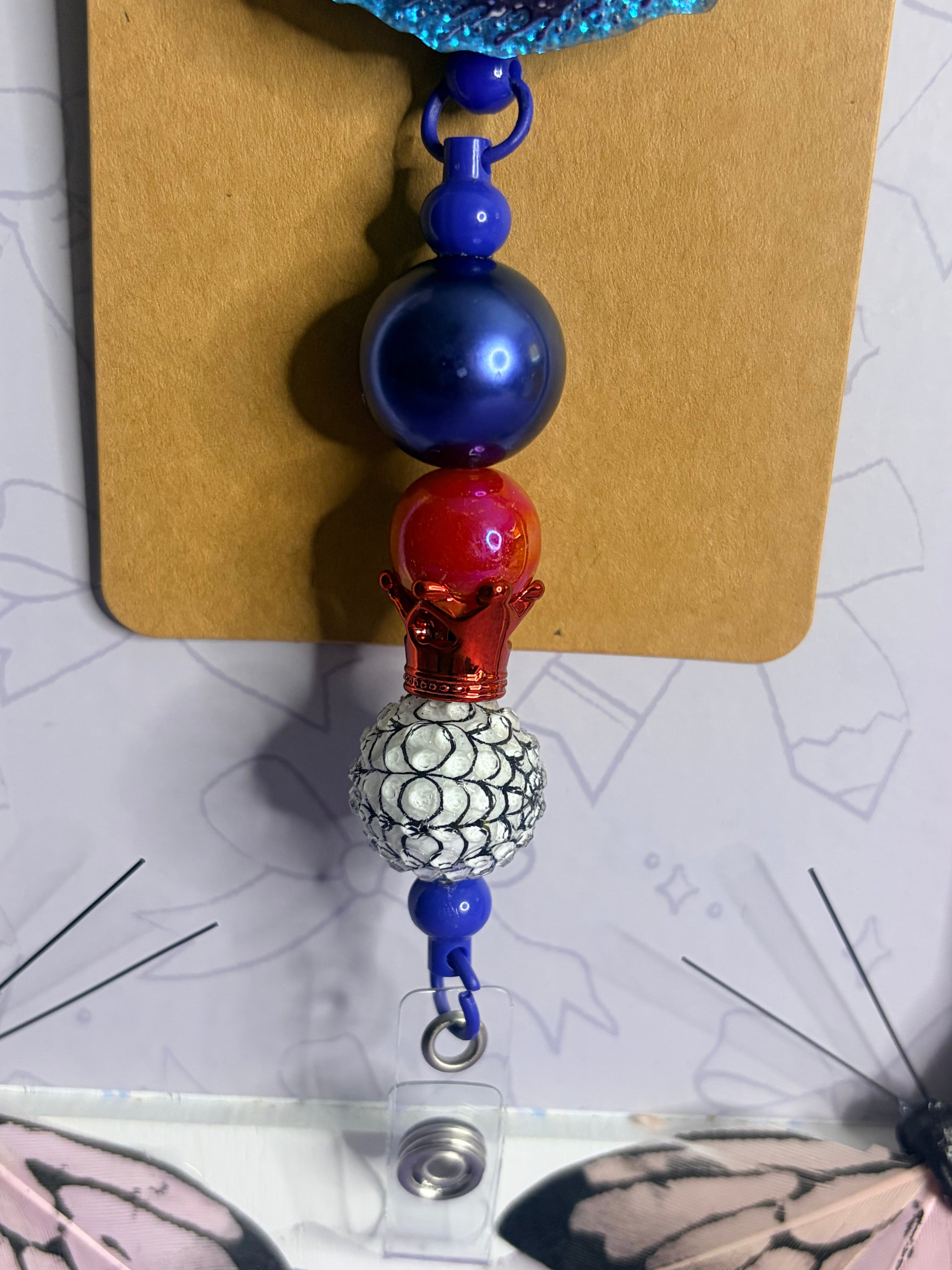 Spider-Man Glitter Beaded Badge Reel – Marvel Retractable ID Holder with Spider-Web Beads