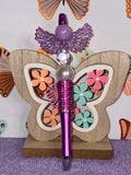 Purple Angel Wings Rhinestone Beaded Pen