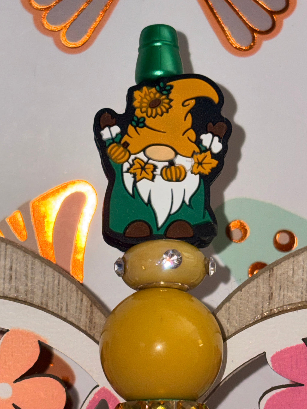 Fall Harvest Gnome Beaded Pen