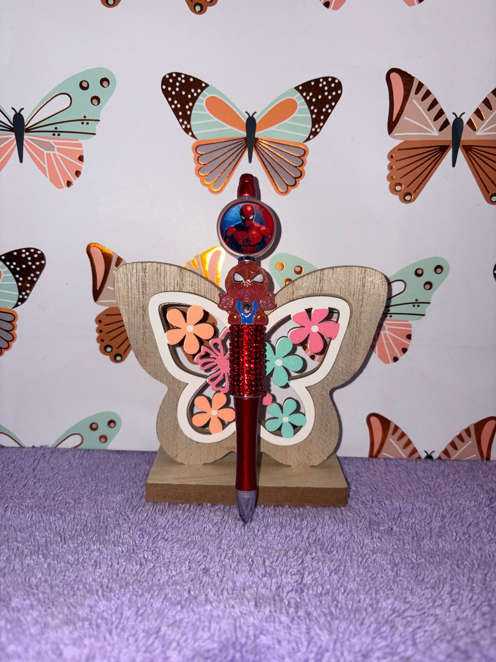 Spider-Man Character Rhinestone Beaded Pen