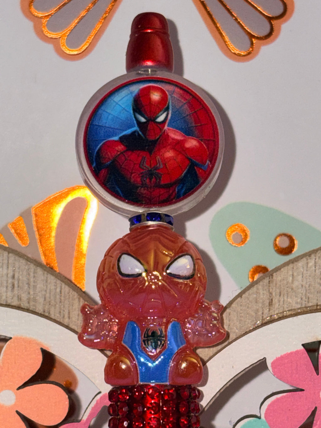 Spider-Man Character Rhinestone Beaded Pen