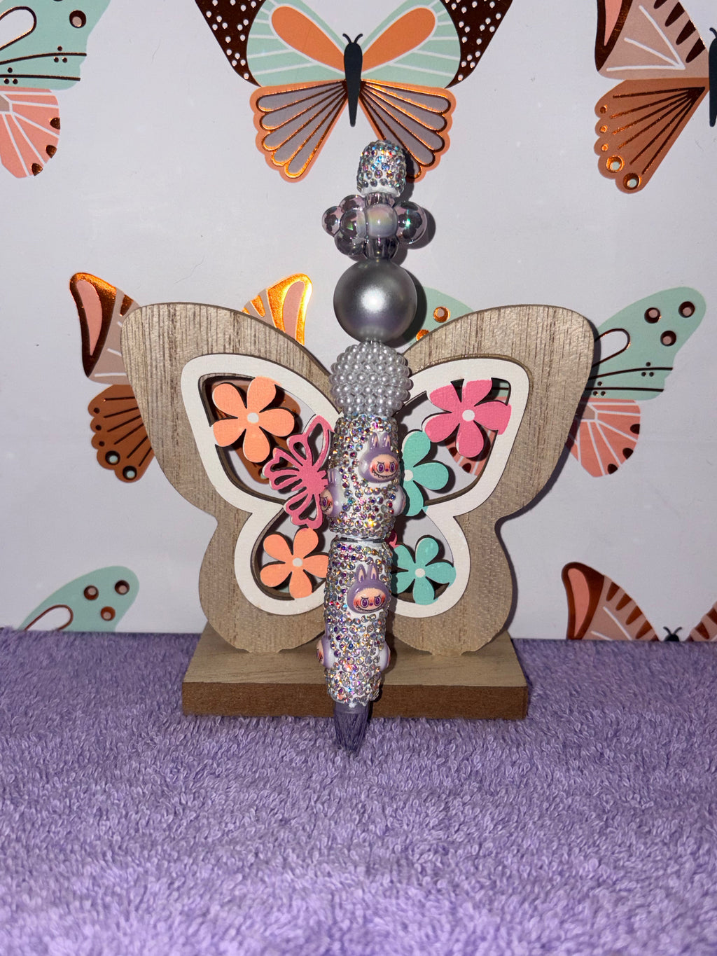 Labubu Character AB Crystal Rhinestone Beaded Pen