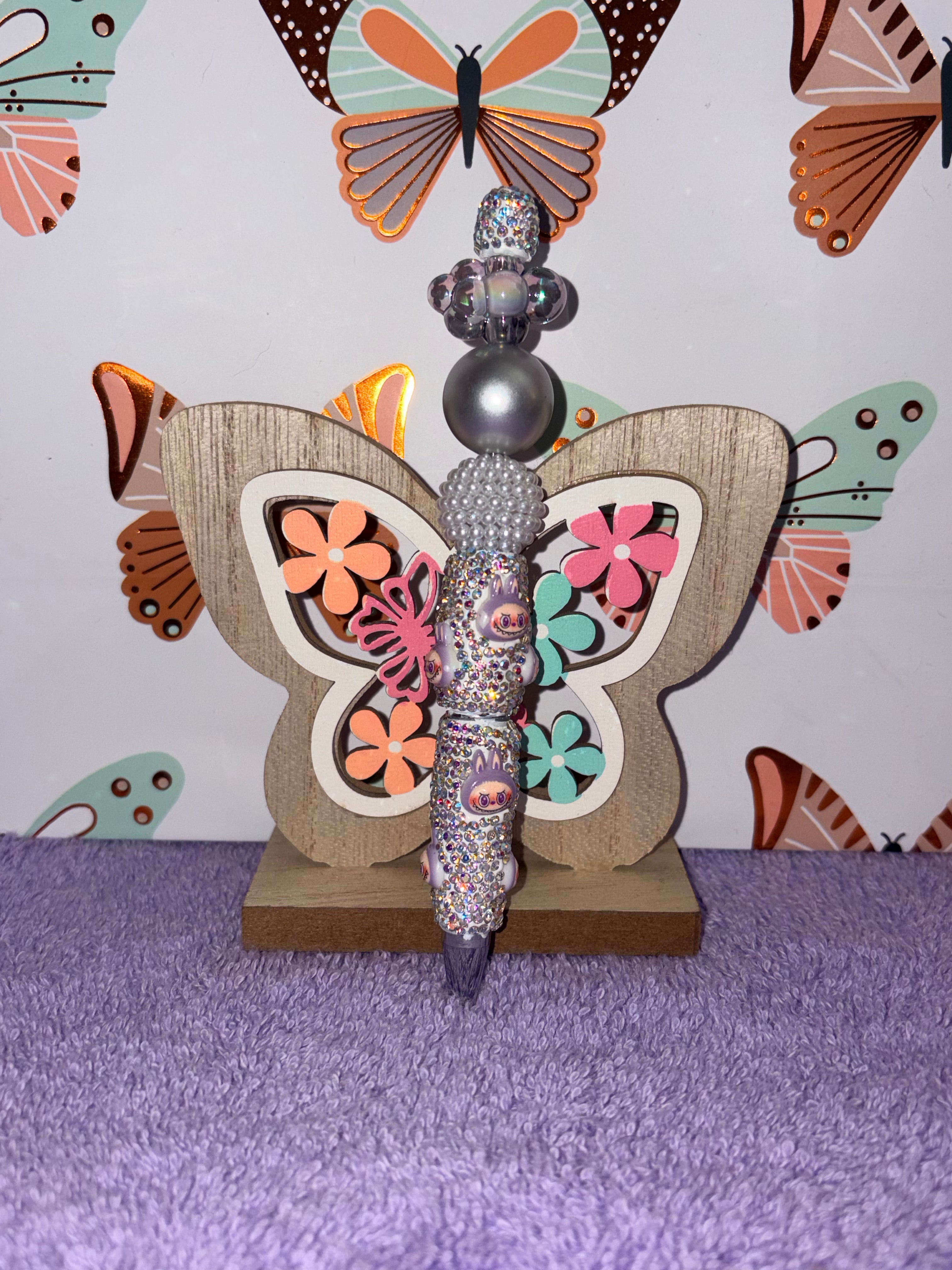 Labubu Character AB Crystal Rhinestone Beaded Pen