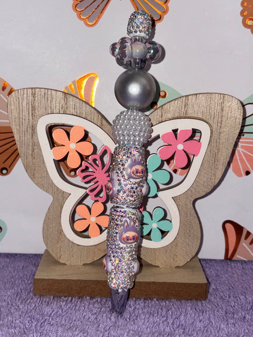 Labubu Character AB Crystal Rhinestone Beaded Pen
