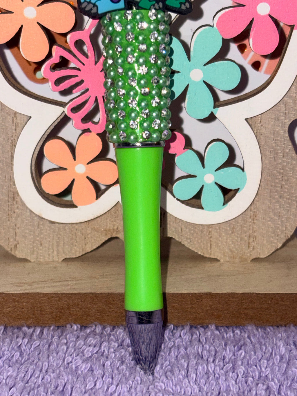 Sulley & Mike Wazowski Monsters Inc. Green Rhinestone Beaded Pen
