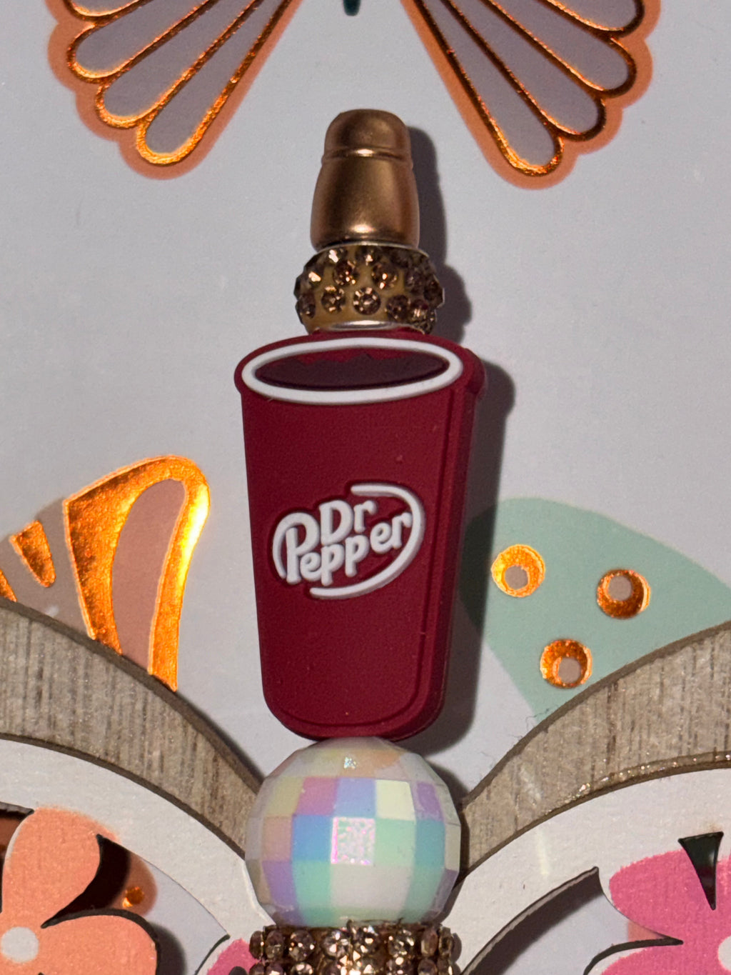 Dr Pepper Beaded Butterfly Pen