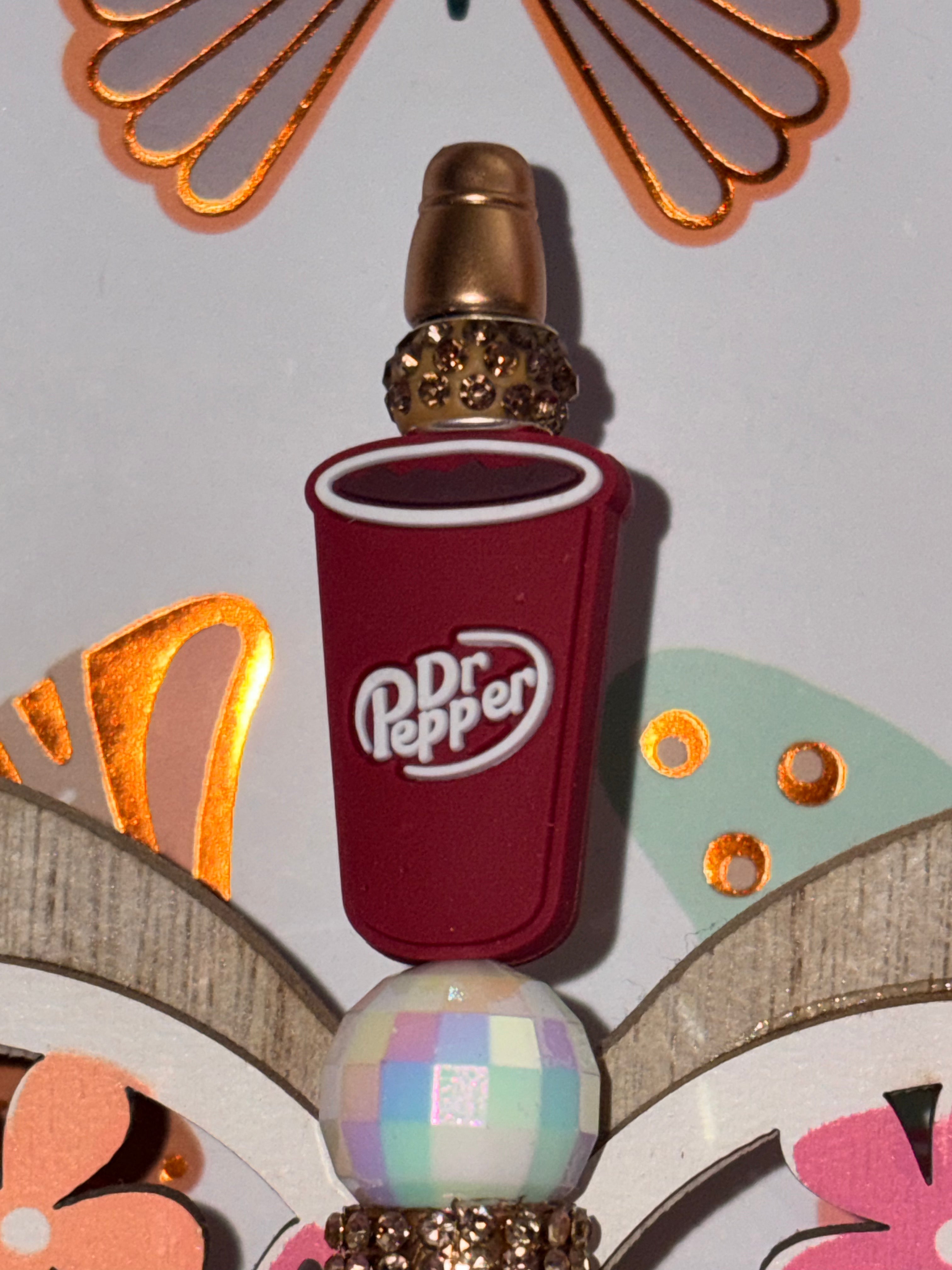 Dr Pepper Beaded Butterfly Pen