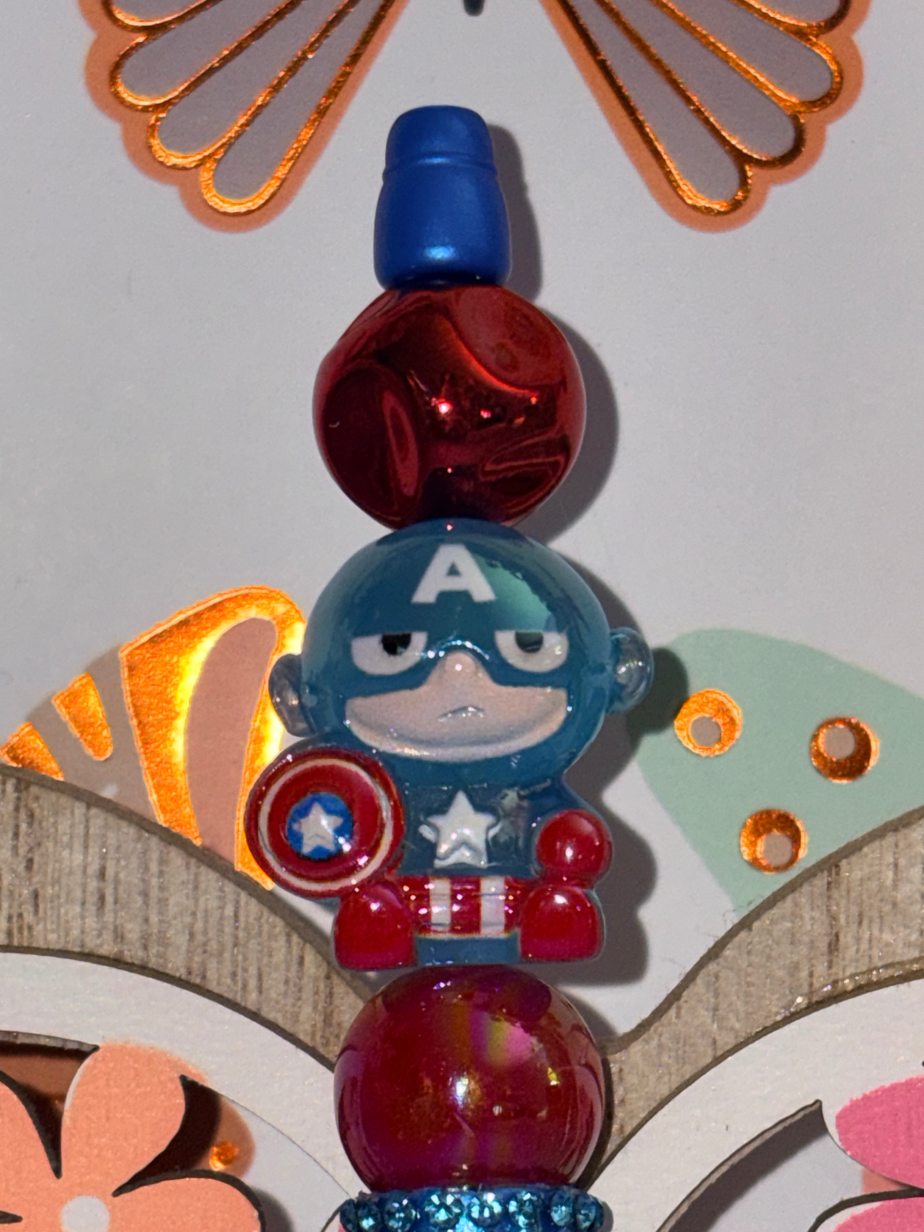 Captain America Beaded Pen
