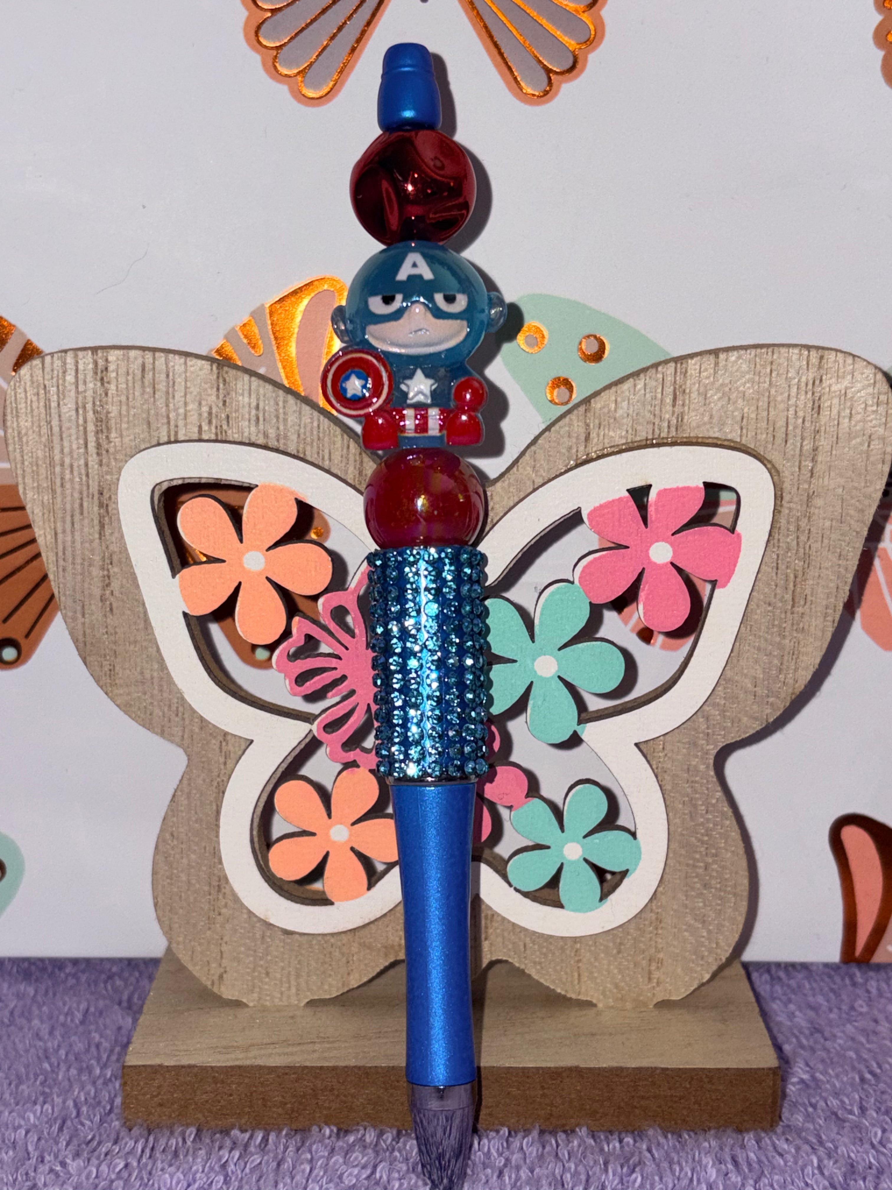Captain America Beaded Pen