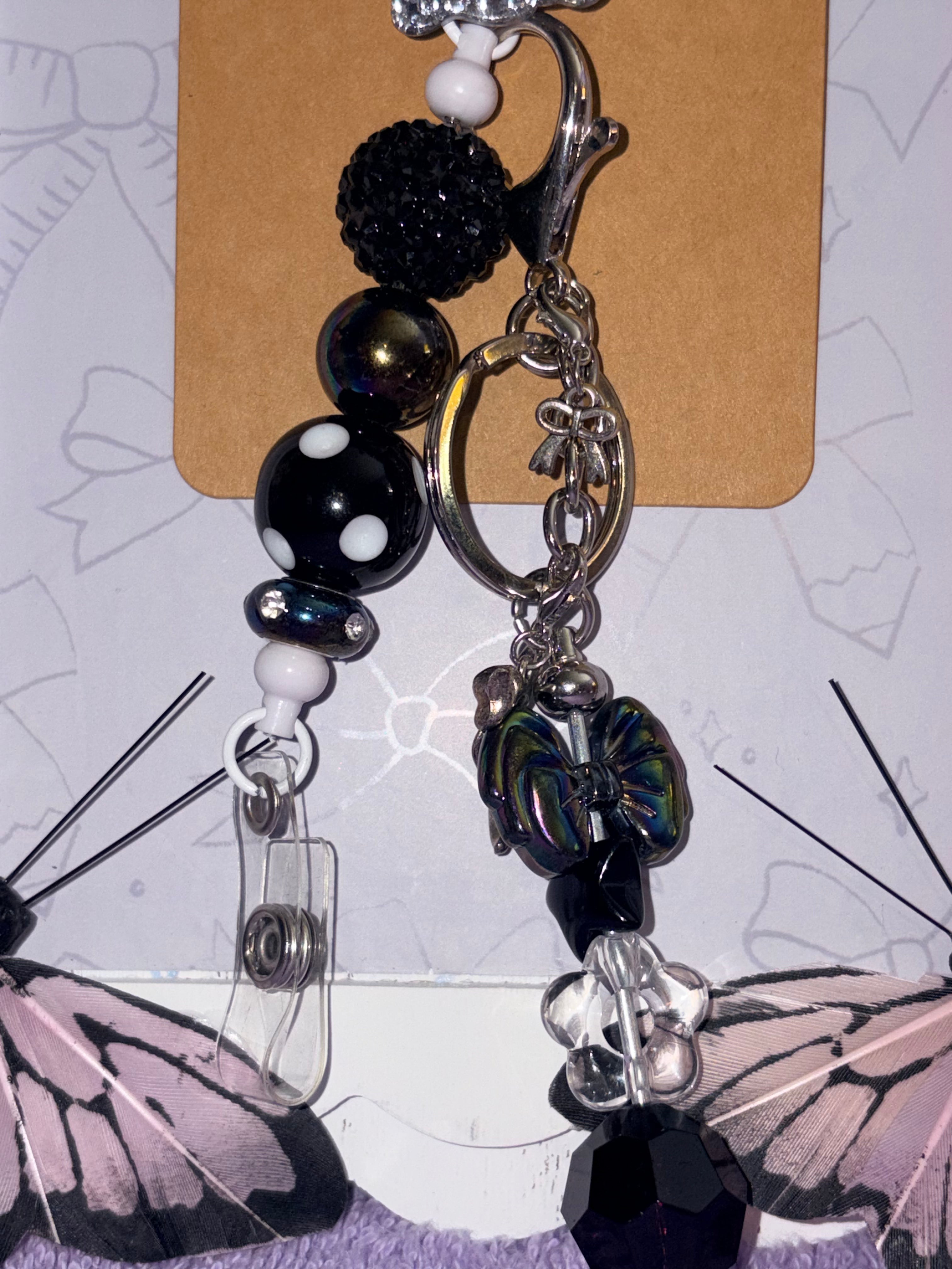 Jack & Sally Nightmare Before Christmas Beaded Badge Reel