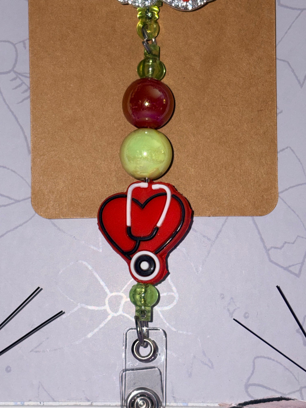 Nurse Practitioner To Infinity and Beyond Toy Story Silver Rhinestone Heart Stethoscope Beaded Badge Reel – Handmade