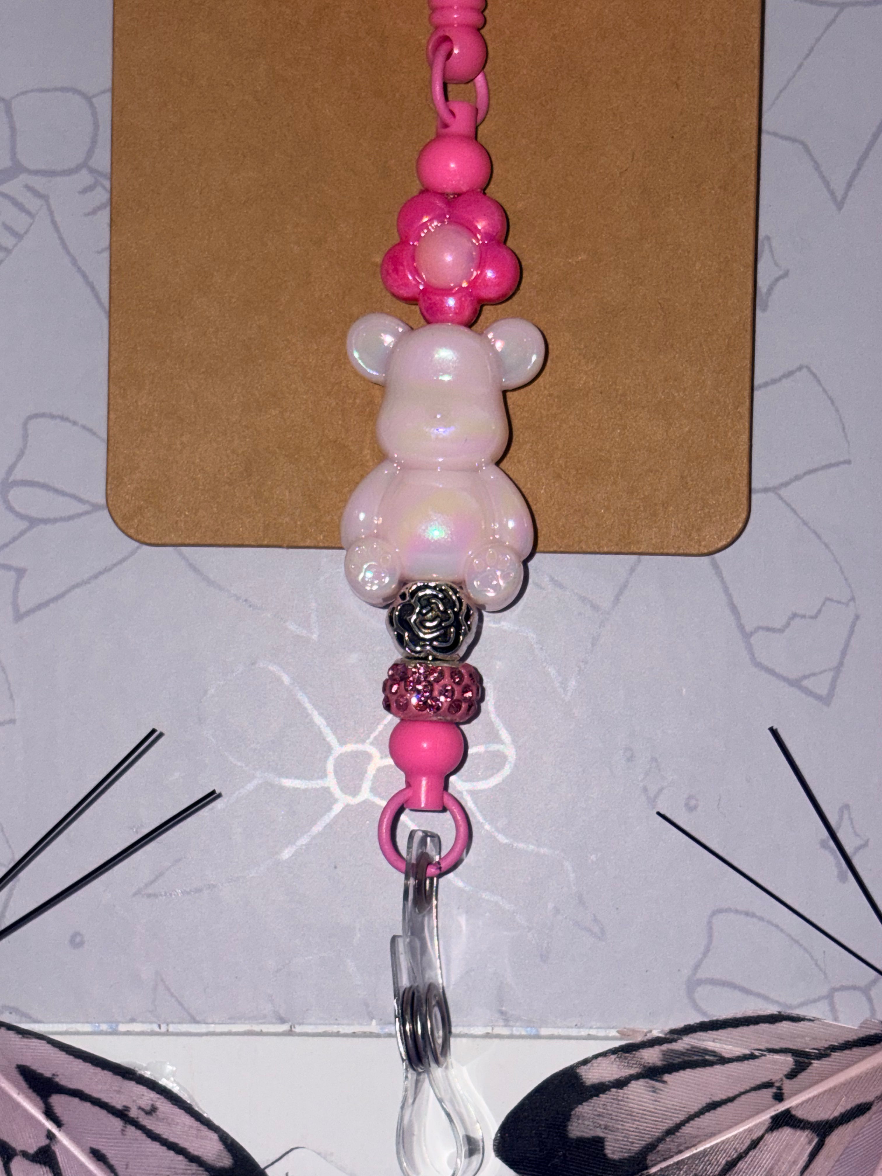 Let's Go Girls Cowgirl Beaded Badge Reel