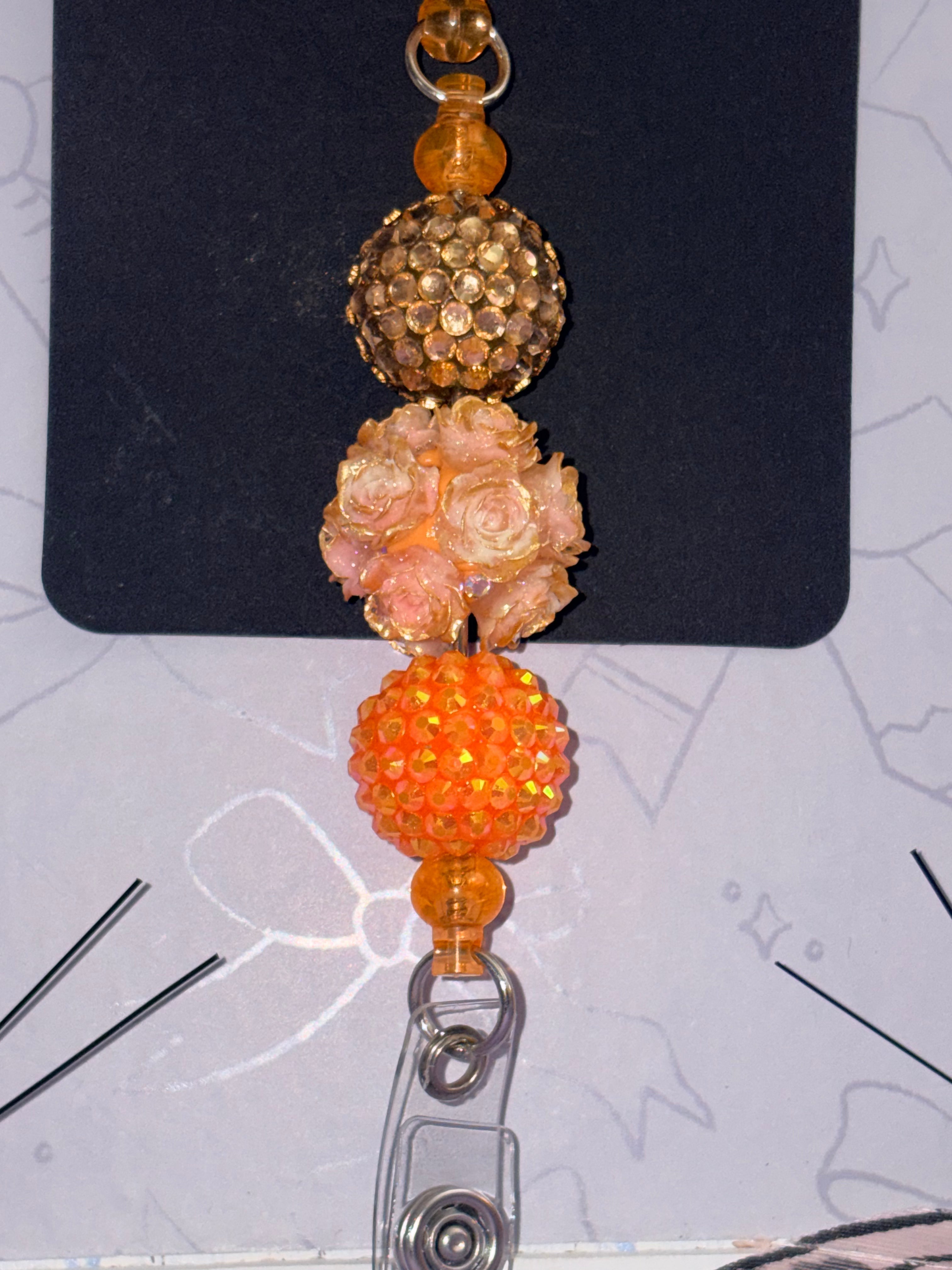 Warm & Cozy Gingerbread Hot Cocoa Beaded Badge Reel