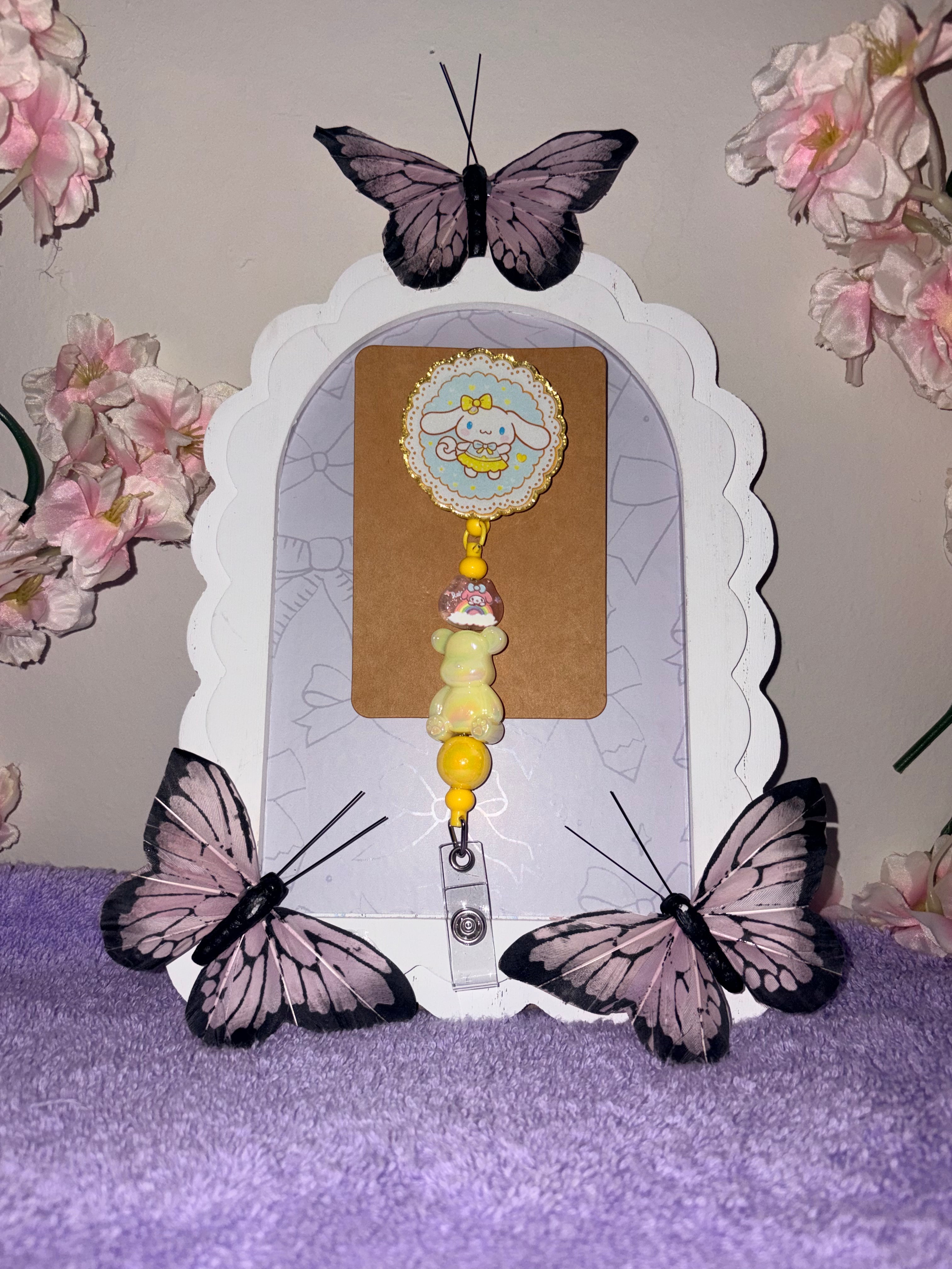 Cinnamoroll Kawaii Beaded Badge Reel