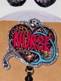 Leopard Print Nurse Stethoscope Beaded Badge Reel
