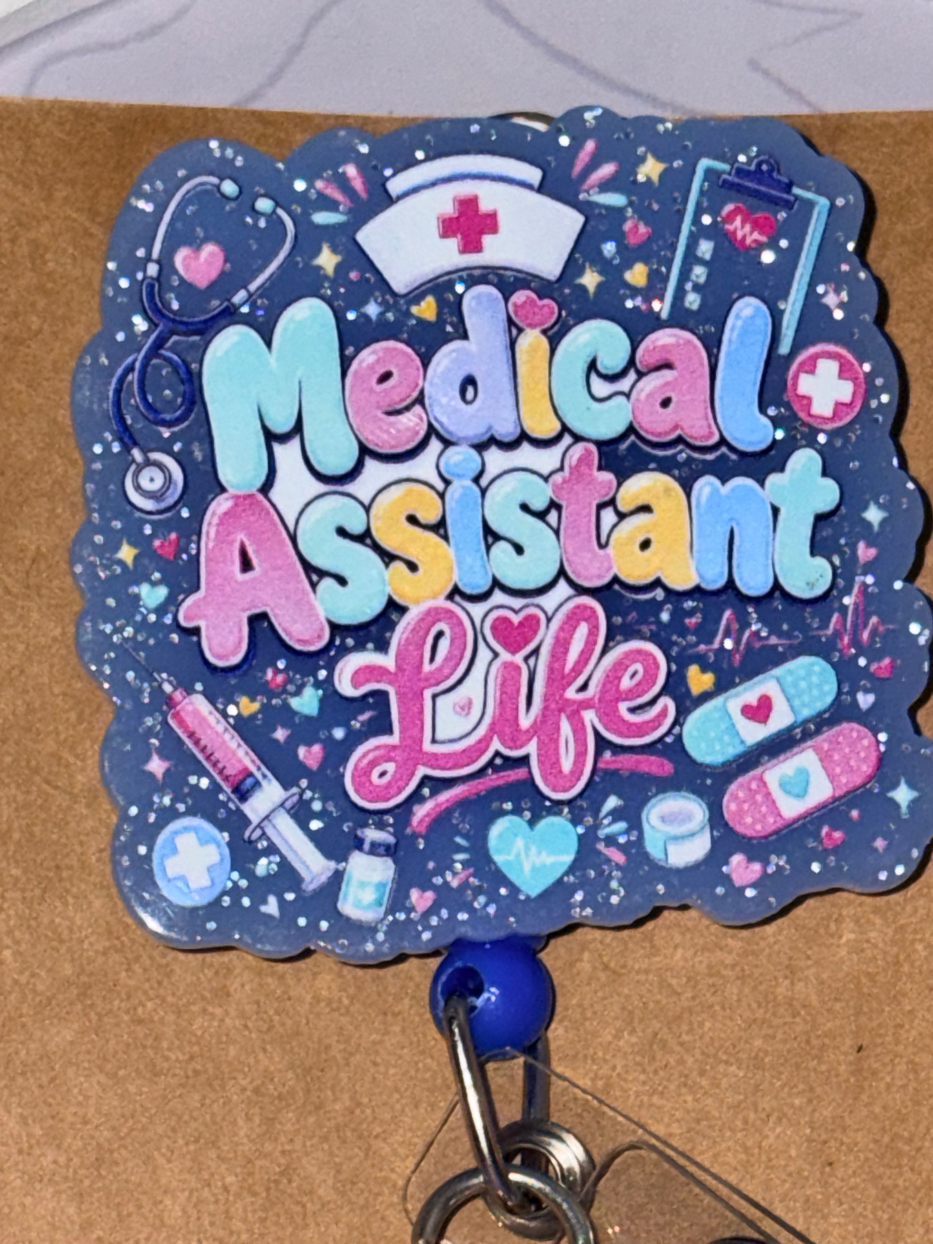 Medical Assistant Life Beaded Badge Reel