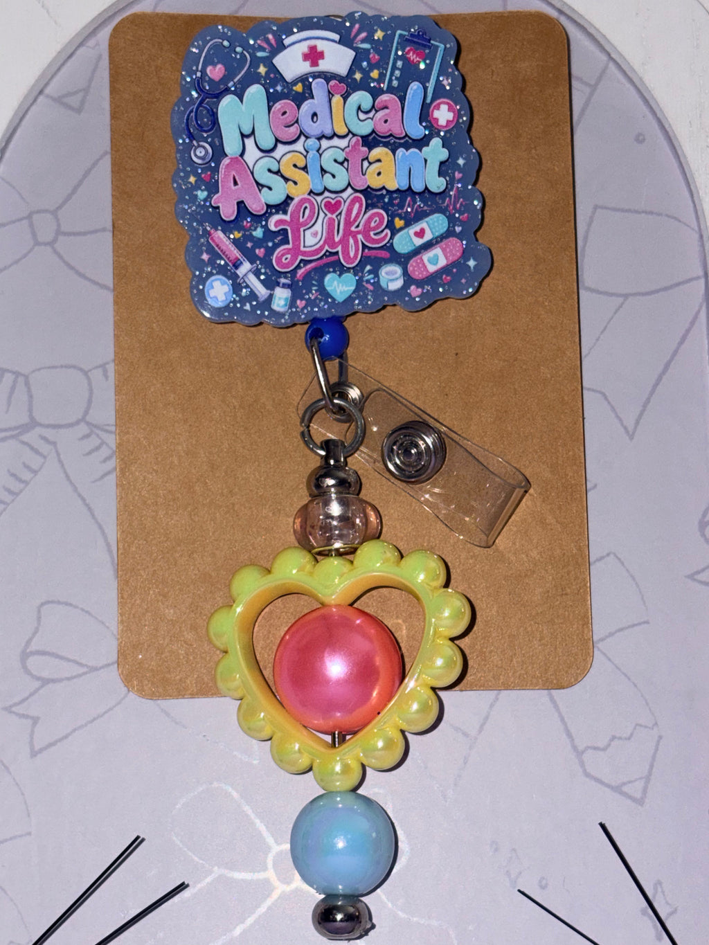 Medical Assistant Life Beaded Badge Reel
