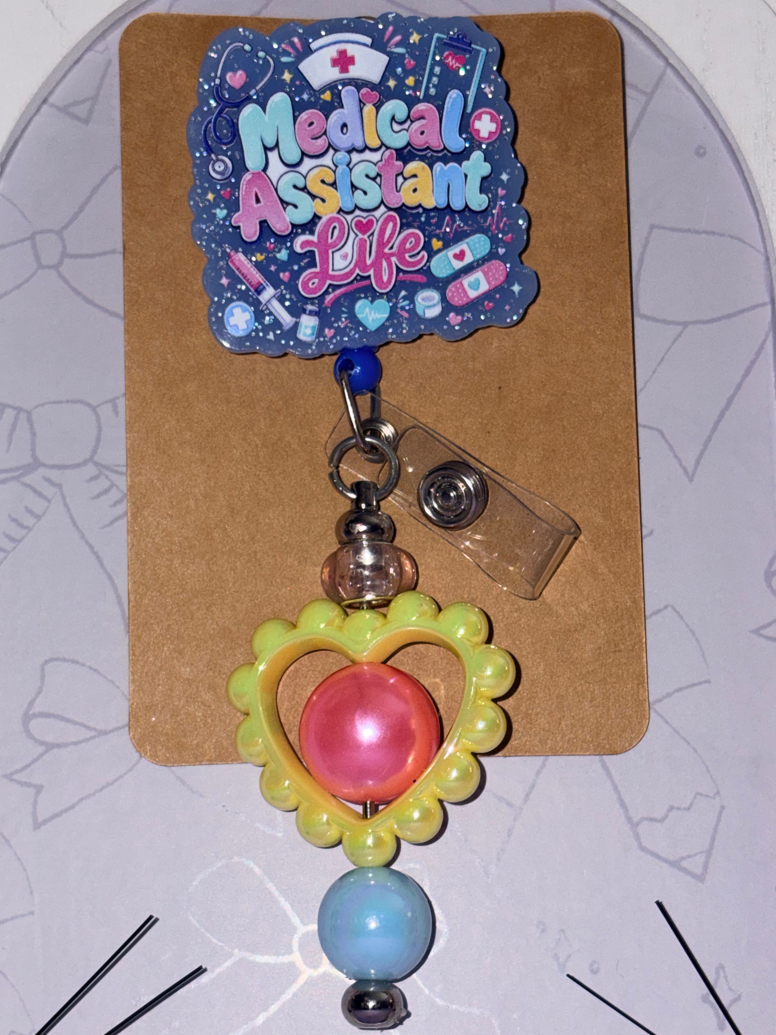 Medical Assistant Life Beaded Badge Reel
