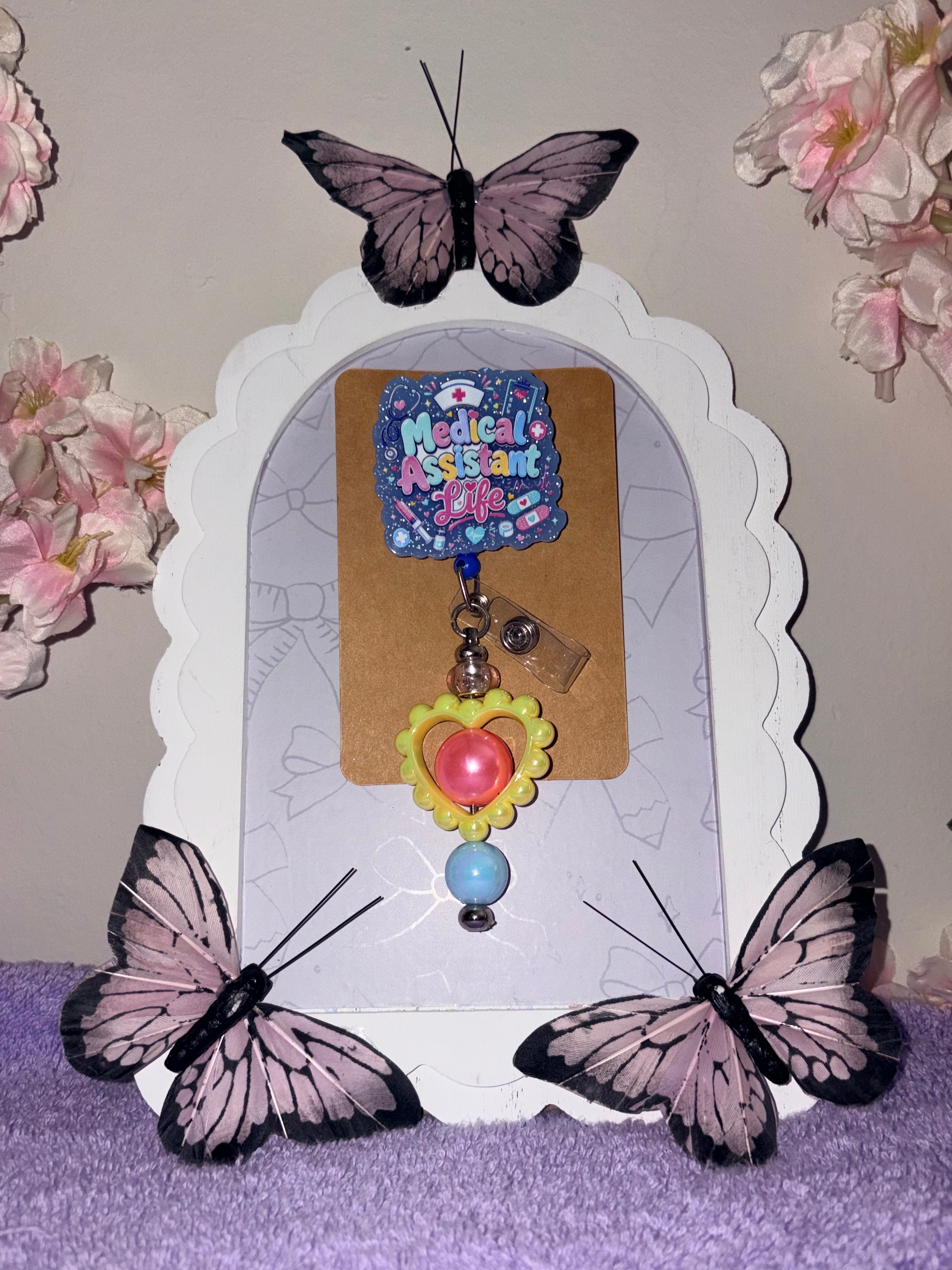 Medical Assistant Life Beaded Badge Reel