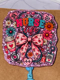 Nurse Life Bow Beaded Badge Reel