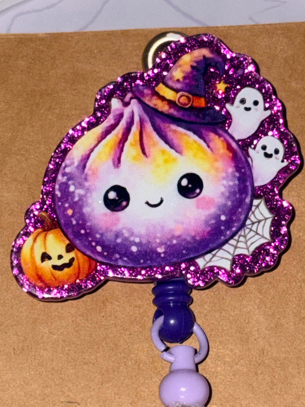 Halloween Kawaii Dumpling Beaded Badge Reel