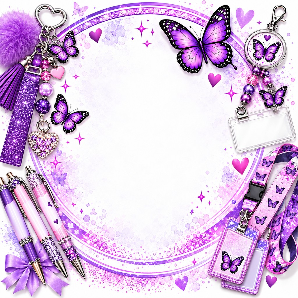 Word-free purple butterfly storefront background